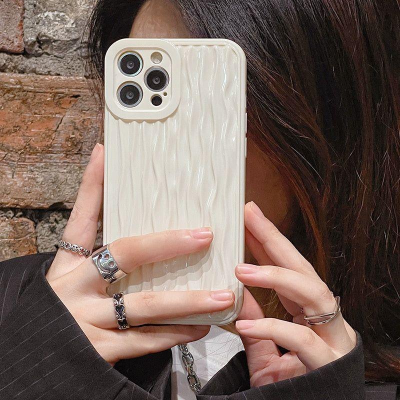 Simple Water Ripple Pattern Cute Phone Cases For iPhone 11 12 13 14 Pro Max XS XR X