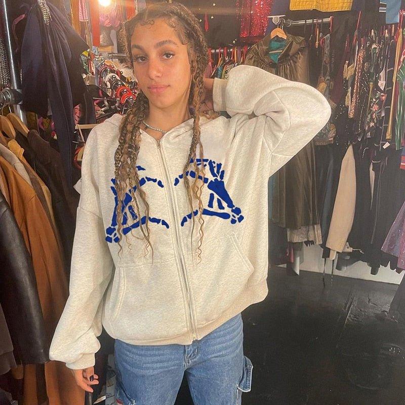 Skeleton Finger Oversized Hoodie