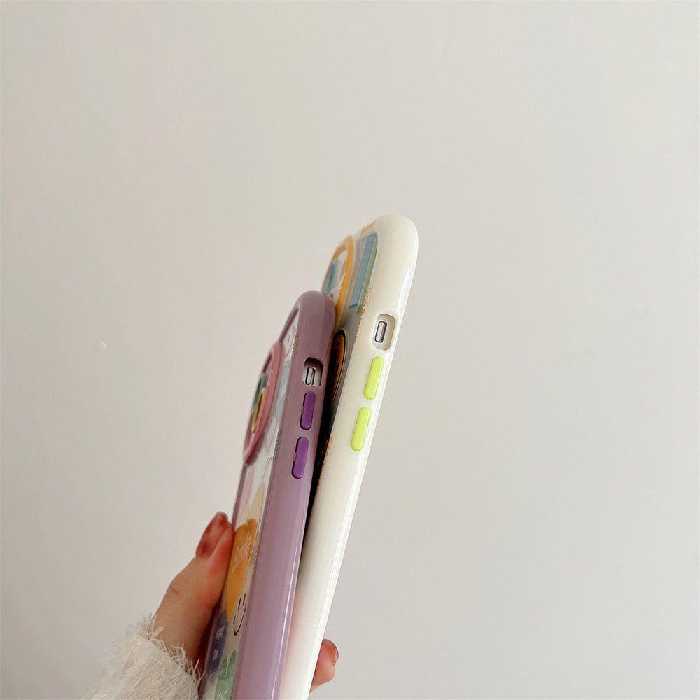 Smile Heart Letters Bumper Clear Cute Phone Cases For iPhone 14 13 12 11 Pro Max