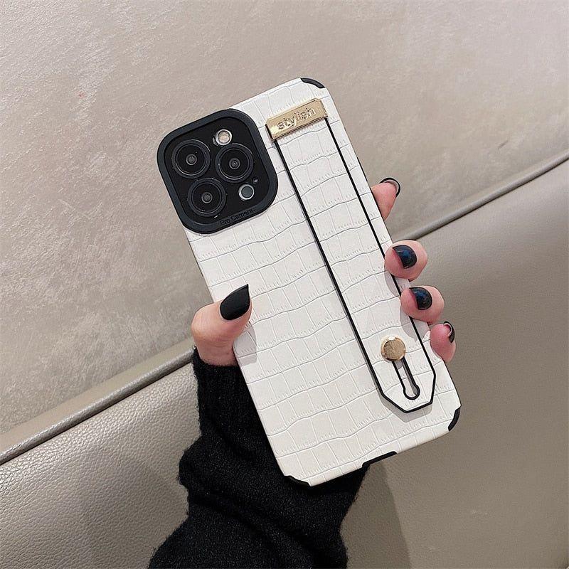 Soft Leather Wristband Cute Phone Cases For iPhone 11 13 12 Pro XS Max X XR 7 8 Plus