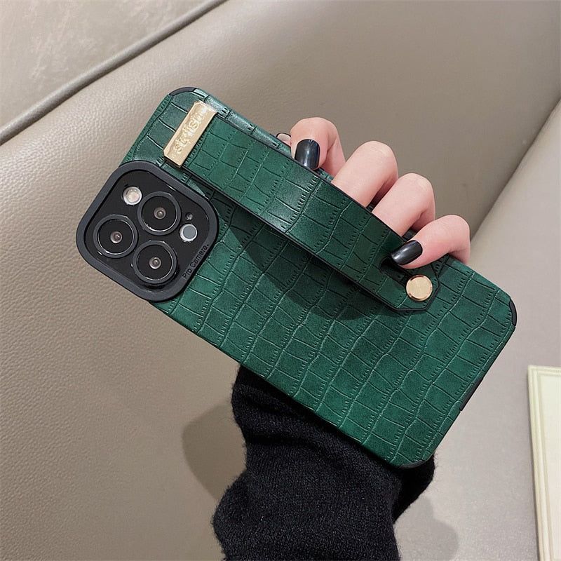 Soft Leather Wristband Cute Phone Cases For iPhone 11 13 12 Pro XS Max X XR 7 8 Plus