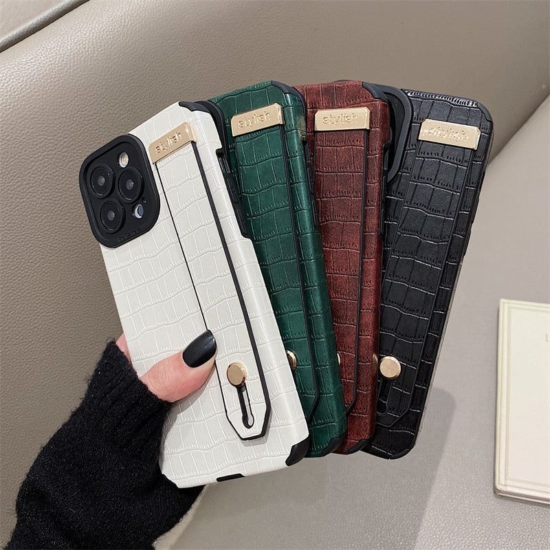 Soft Leather Wristband Cute Phone Cases For iPhone 11 13 12 Pro XS Max X XR 7 8 Plus