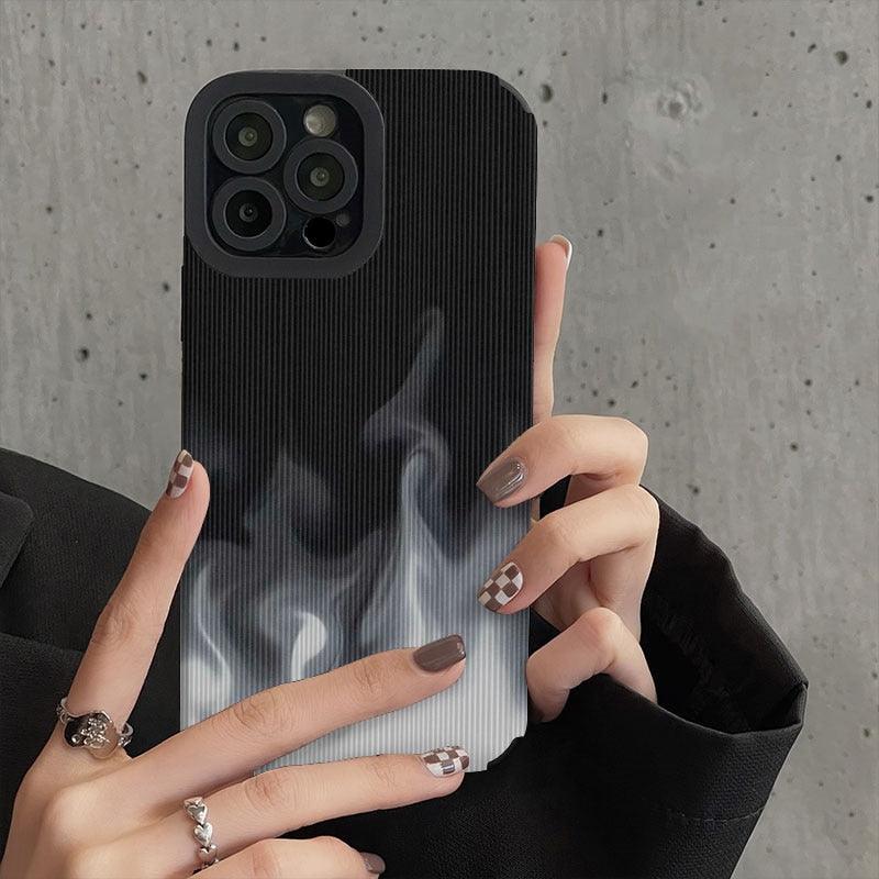 Soft White Fire Cute Phone Case for iPhone 14, 13, 12 Pro Max, Mini, 6, 7, 8 Plus, X, XS Max, XR