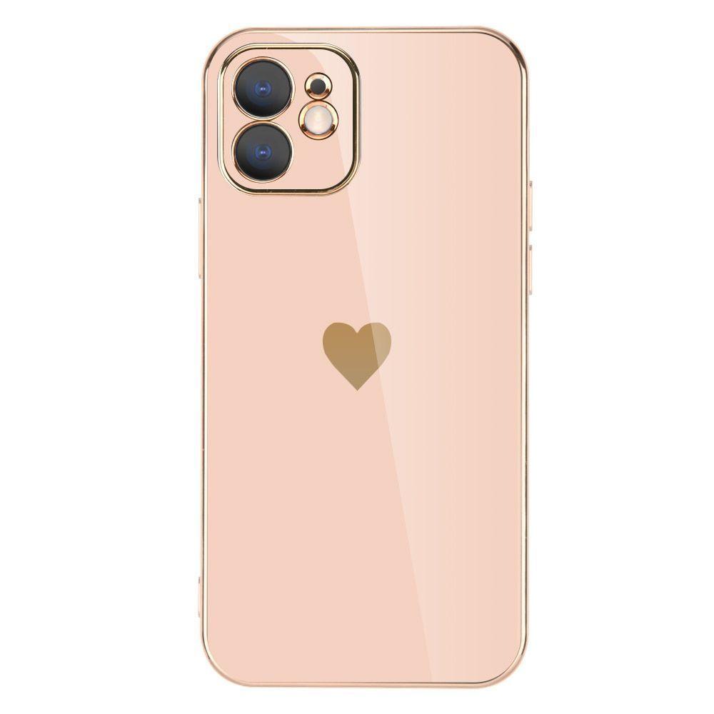 Solid Plating Mini Heart Cute Phone Cases For iPhone 12 11 Pro Max X XR XS Max 7 8 6 6s Plus SE 3 2022 13 Pro Max