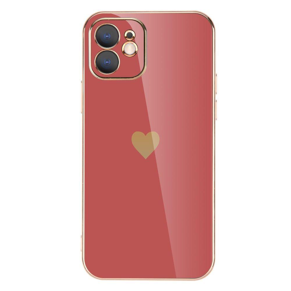 Solid Plating Mini Heart Cute Phone Cases For iPhone 12 11 Pro Max X XR XS Max 7 8 6 6s Plus SE 3 2022 13 Pro Max