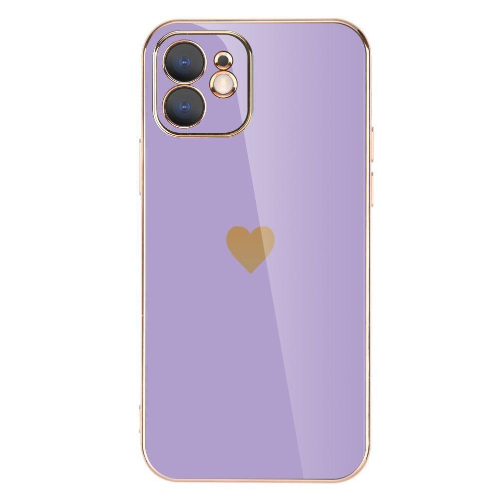 Solid Plating Mini Heart Cute Phone Cases For iPhone 12 11 Pro Max X XR XS Max 7 8 6 6s Plus SE 3 2022 13 Pro Max