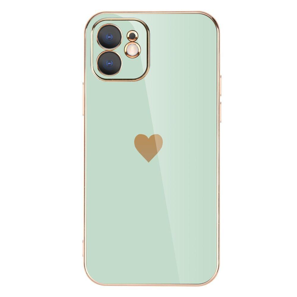 Solid Plating Mini Heart Cute Phone Cases For iPhone 12 11 Pro Max X XR XS Max 7 8 6 6s Plus SE 3 2022 13 Pro Max