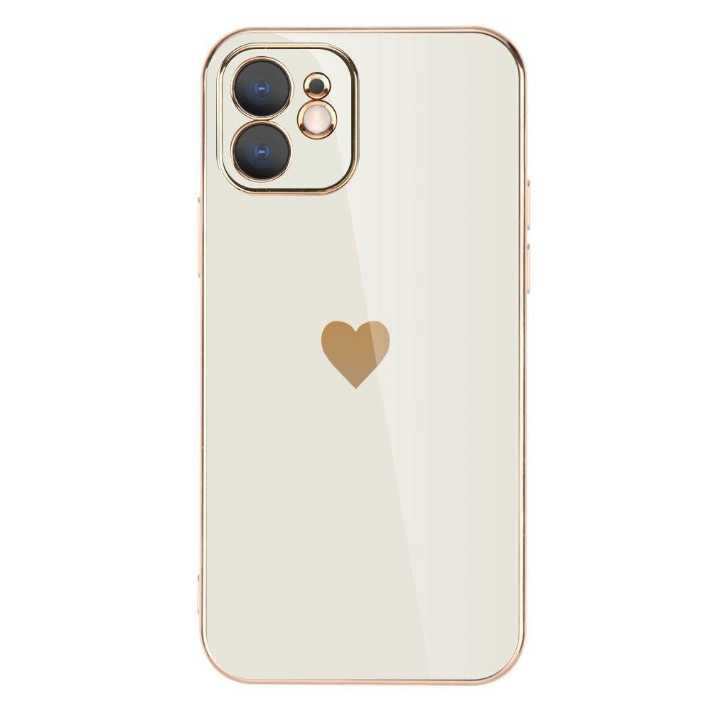 Solid Plating Mini Heart Cute Phone Cases For iPhone 12 11 Pro Max X XR XS Max 7 8 6 6s Plus SE 3 2022 13 Pro Max