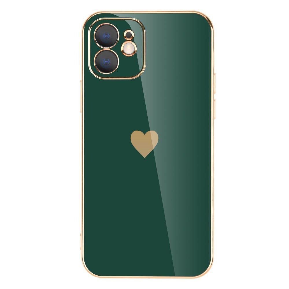 Solid Plating Mini Heart Cute Phone Cases For iPhone 12 11 Pro Max X XR XS Max 7 8 6 6s Plus SE 3 2022 13 Pro Max