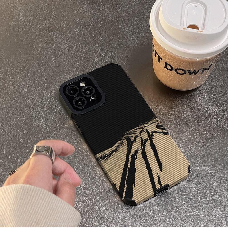 Sophisticated Abstract Illustration: Soft Leather Cute Phone Cases for iPhone 14, 11, 12, 13 Pro, XS Max, Mini, 6, 7, 8 Plus, X, and XR