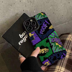 Stylish Dark Graffiti Letter Phone Case for iPhone 14, 13, 12, 11 Pro, XS Max, XR, X, 8 Plus, 7, 6, and Mini â€?Cute Cover Option