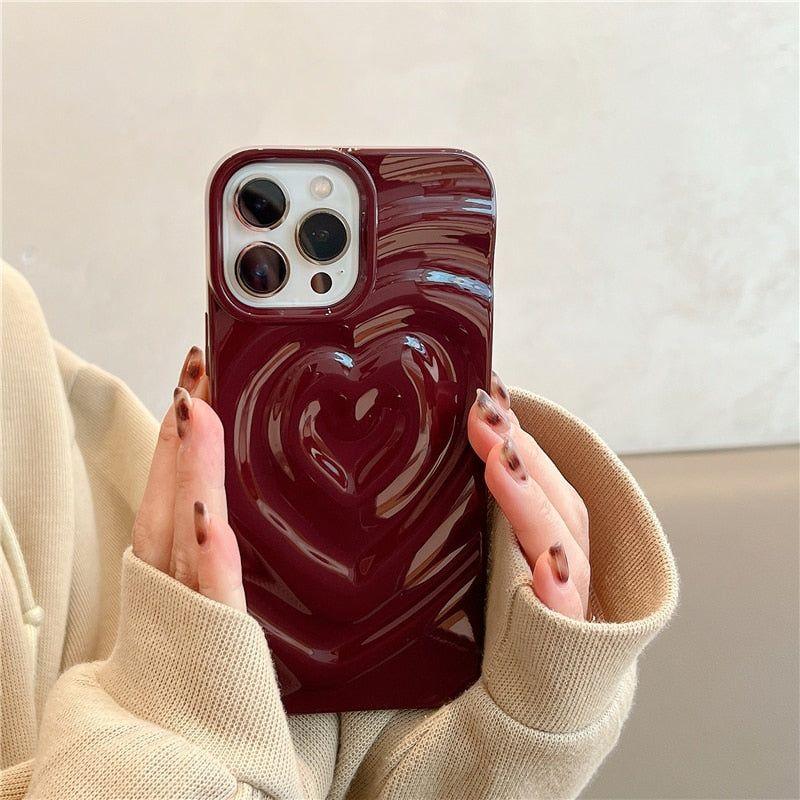 Stylish Protection: Heart Cute Phone Cases for iPhone 14 Pro Max 13 12 11 14 Plus