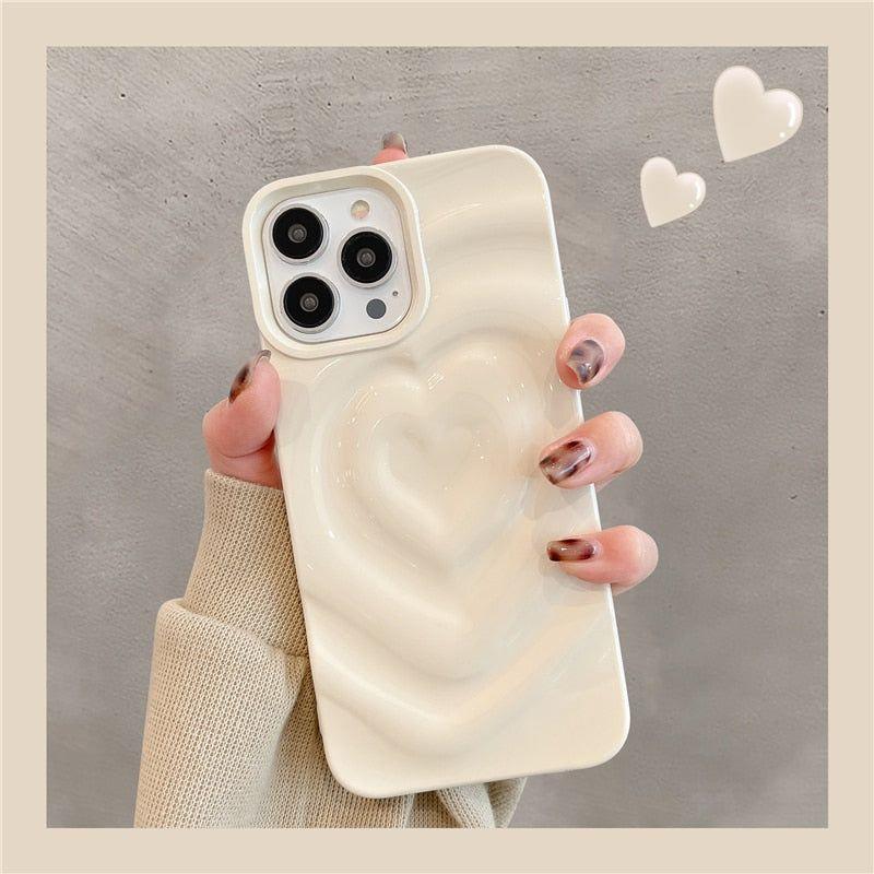 Stylish Protection: Heart Cute Phone Cases for iPhone 14 Pro Max 13 12 11 14 Plus