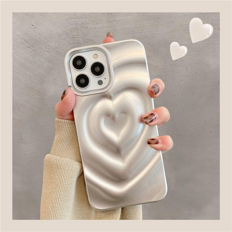 Stylish Protection: Heart Cute Phone Cases for iPhone 14 Pro Max 13 12 11 14 Plus