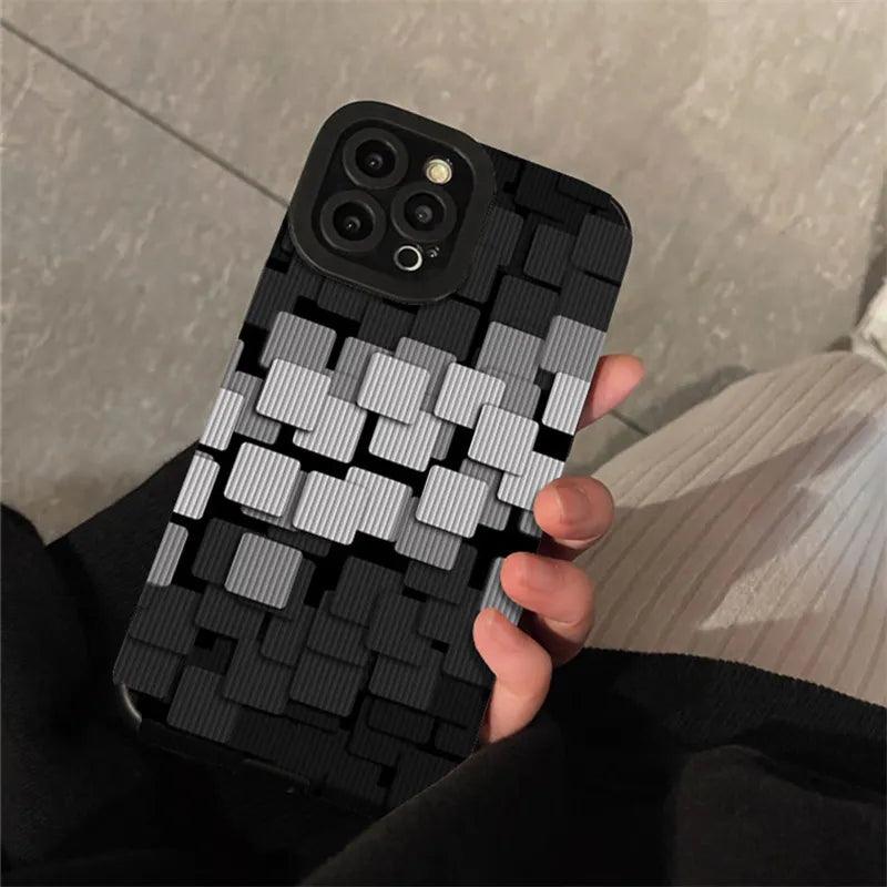 Stylish Square Leather Cute Phone Case for iPhone 7/8 Plus, X, XS Max, XR, 11, 12, 13, 14 Pro Max