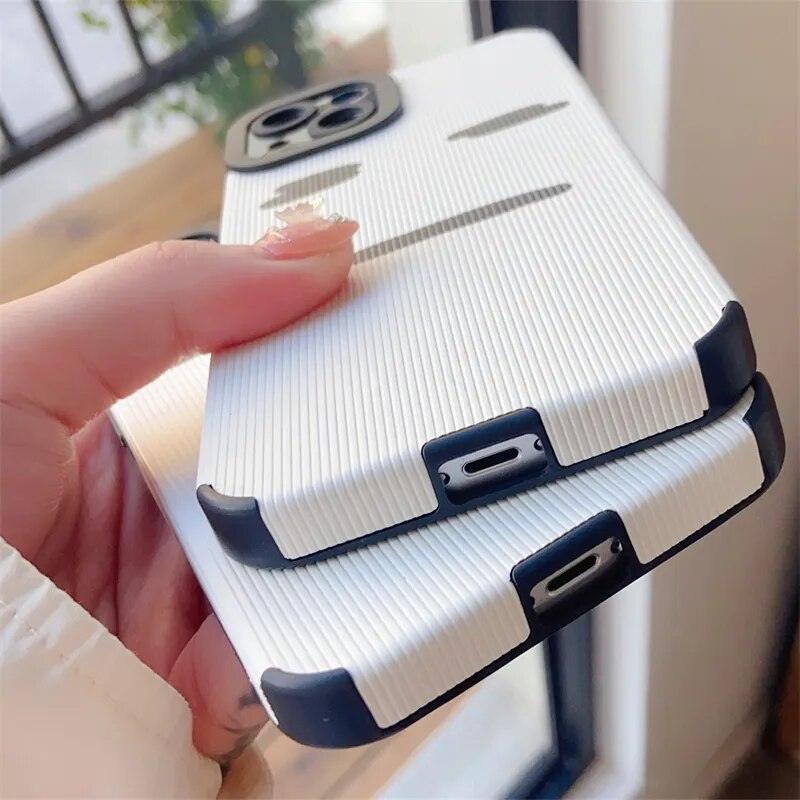 Stylish White Cute Phone Case for iPhone 14, 13, 12, 11 Pro Max, Mini, 6, 7, 8 Plus, X, XS, XR: Simple Expression