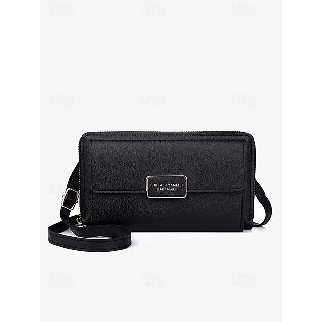 Crossbody  Leather Wristlet PU Phone Mobile Bag