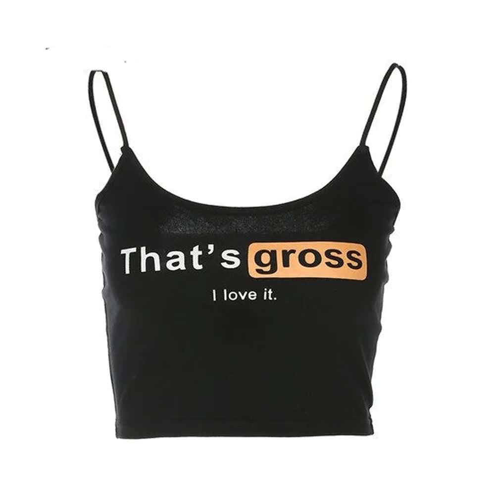 That's Gross Black Cami Crop Top