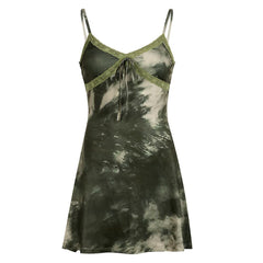 Tie Dye Gothic Grunge Cami Mini Dress