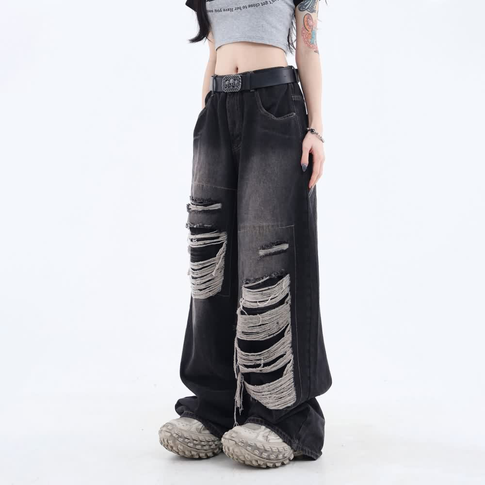 Tie Dye Grunge Distressed Baggy Jeans