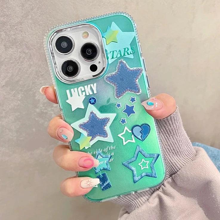 Transparent Lucky Stars - Cute Phone Case For iPhone 13, 14 Pro Max, 11, or 12