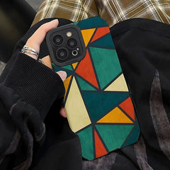 Triangle Leather Bohemian Cute Phone Case for iPhone 14, 13, 12, 11 Pro, XS Max, XR, X, 12, 13 Mini, 7, 8 Plus - Cover