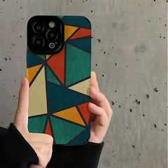 Triangle Leather Bohemian Cute Phone Case for iPhone 14, 13, 12, 11 Pro, XS Max, XR, X, 12, 13 Mini, 7, 8 Plus - Cover