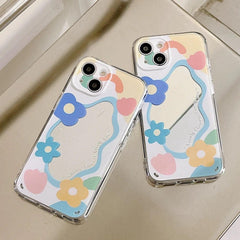 Tulip Flowers Mirror Cute Phone Cases For iPhone 15 14 11 12 13 Pro Xs Max X Xr 7 8 Plus SE