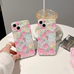 Tulip Garden Flowers Cute Phone Case - For iPhone 14, 13, 12, 11 Pro Max Cover