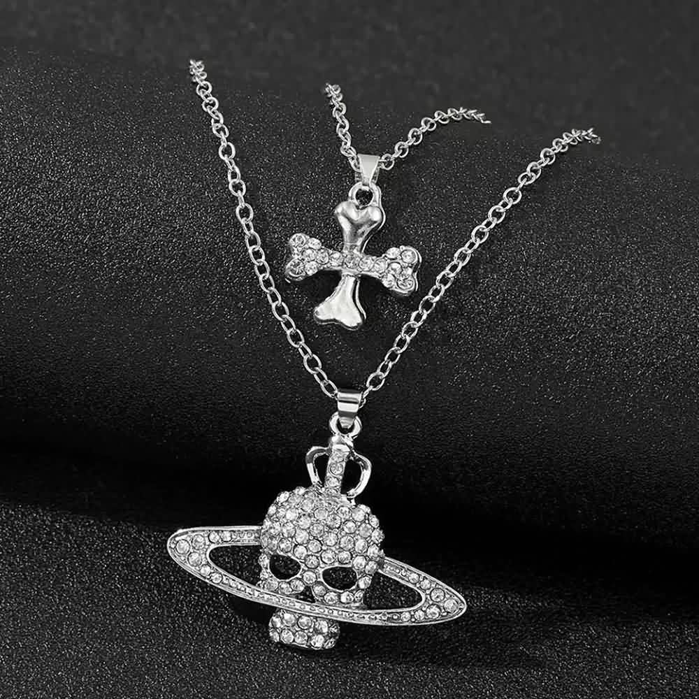 Unique Skull And Crossbones Pendant Necklace