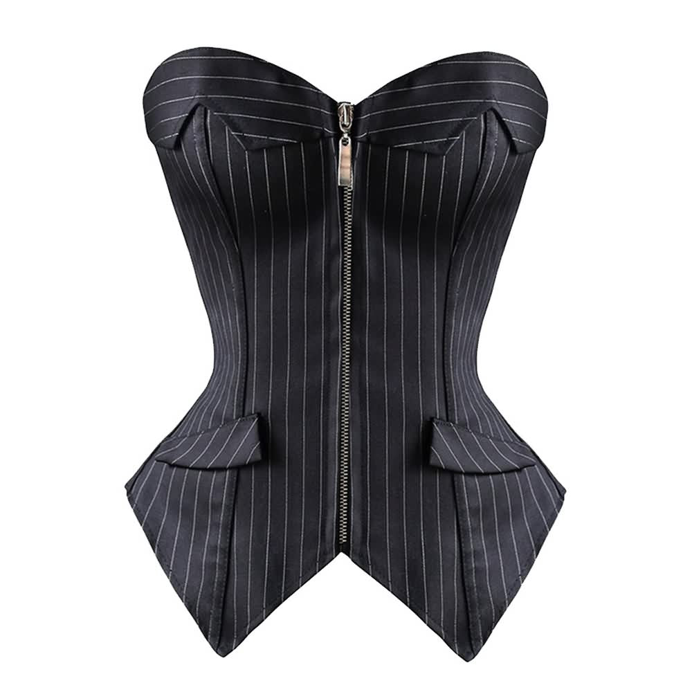 Victorian Gothic Hourglass Overbust Corset And Mini Skirt