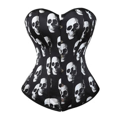Victorian Gothic Skull Hourglass Overbust Corset