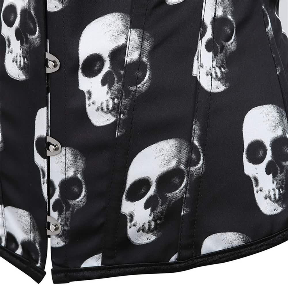 Victorian Gothic Skull Hourglass Overbust Corset