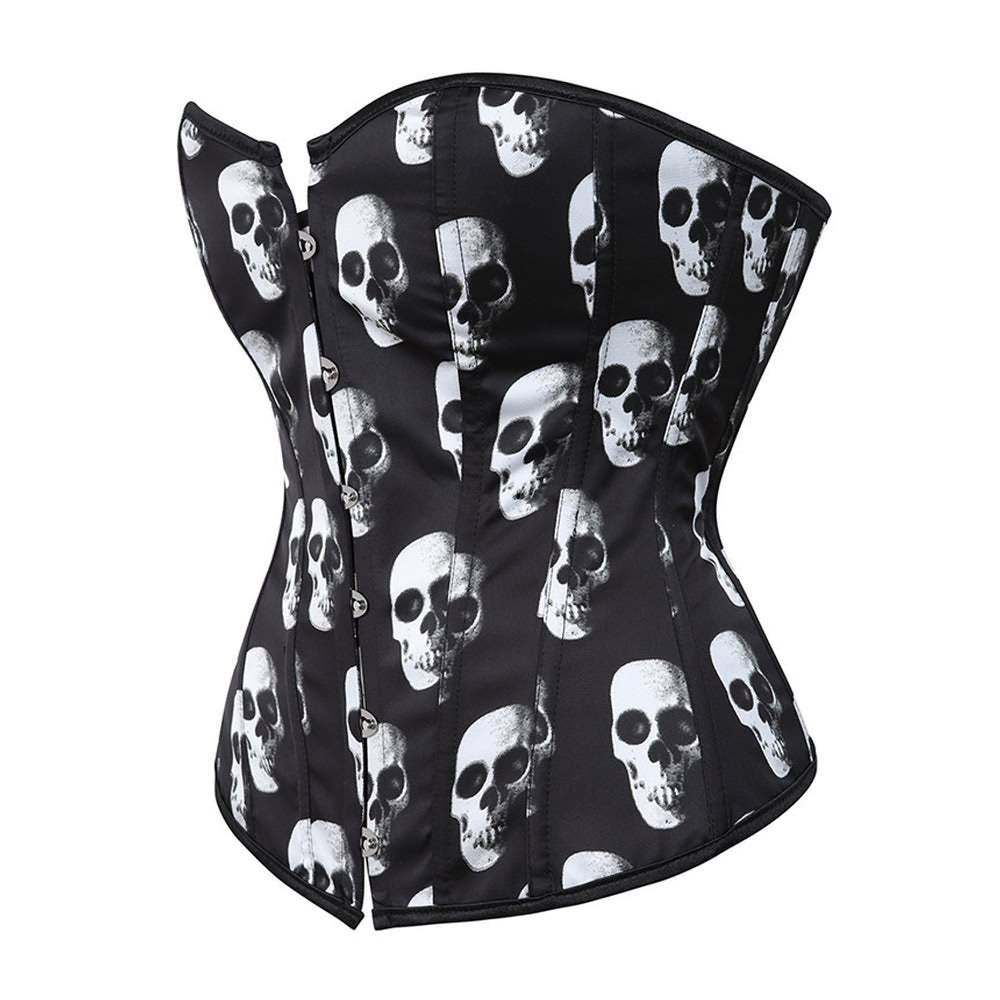 Victorian Gothic Skull Hourglass Overbust Corset