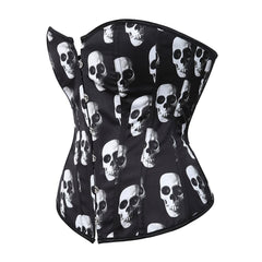 Victorian Gothic Skull Hourglass Overbust Corset
