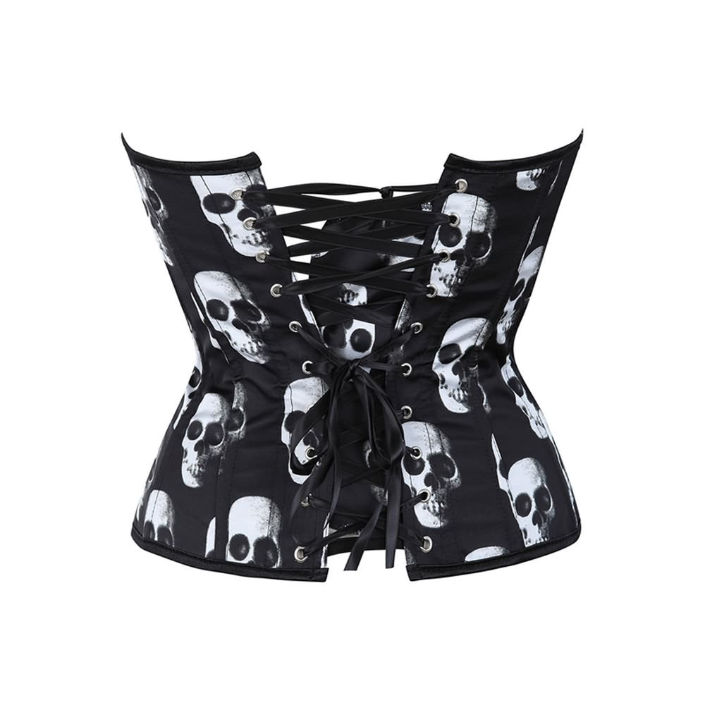 Victorian Gothic Skull Hourglass Overbust Corset