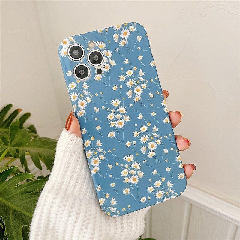 Vintage Daisy Flowers Cute Phone Cases For iPhone 11 Pro 13 12 Pro Max XR X XS Max 7 8 Plus 12 Mini SE 2020