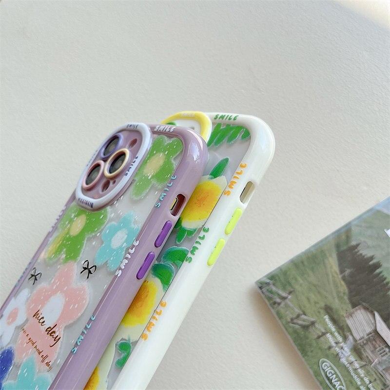 Vintage Leaves Flower Bumper Cute Phone Cases For iPhone 14 Pro Max 11 12 13 Pro Max