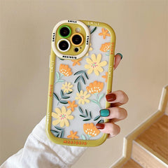 Vintage Leaves Flower Bumper Cute Phone Cases For iPhone 14 Pro Max 11 12 13 Pro Max