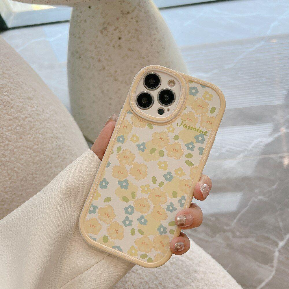 Vintage Sweet Yellow Flowers Phone Cases for iPhone 14, 13, 11, 12, Pro Max, 14 Plus, XR, XS Max, 8 Plus