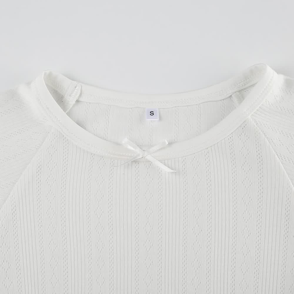 White Lettuce Hem Knit Crop Top