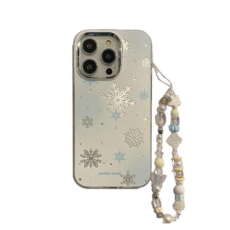 Winter Snow Hard Cute Phone Case for iPhone 15 Pro Max, 14, 13, 11, 12, and 15 Plus