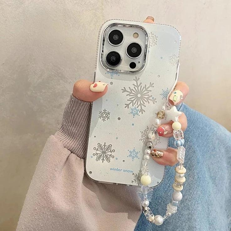 Winter Snow Hard Cute Phone Case for iPhone 15 Pro Max, 14, 13, 11, 12, and 15 Plus