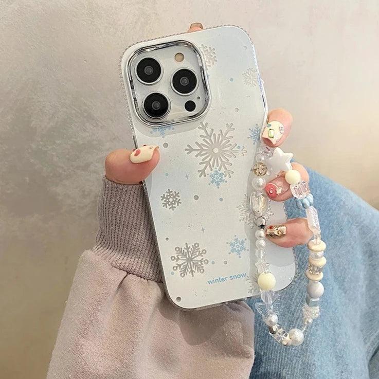 Winter Snow Hard Cute Phone Case for iPhone 15 Pro Max, 14, 13, 11, 12, and 15 Plus