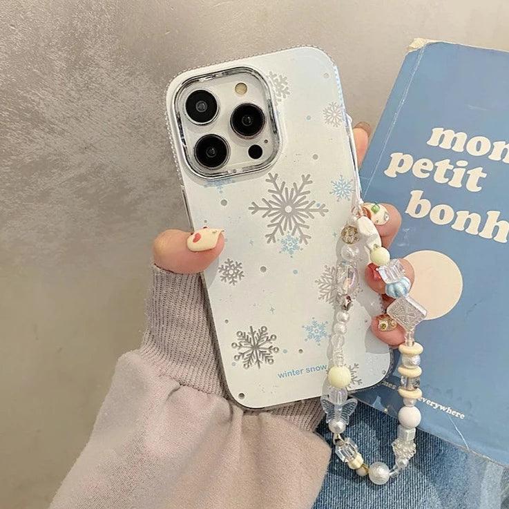 Winter Snow Hard Cute Phone Case for iPhone 15 Pro Max, 14, 13, 11, 12, and 15 Plus