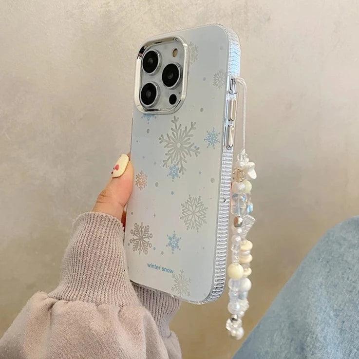 Winter Snow Hard Cute Phone Case for iPhone 15 Pro Max, 14, 13, 11, 12, and 15 Plus