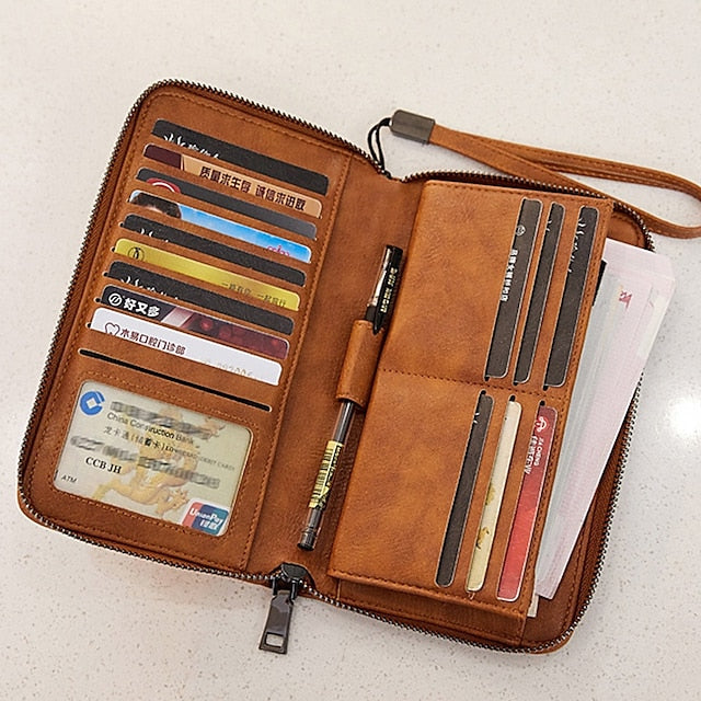 Leather Bag Outdoor Mobile Wallet Daily  Phone PU