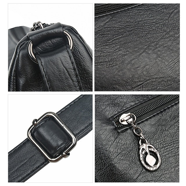Shoulder Bag Multi-Pocket Faux Leather Crossbody