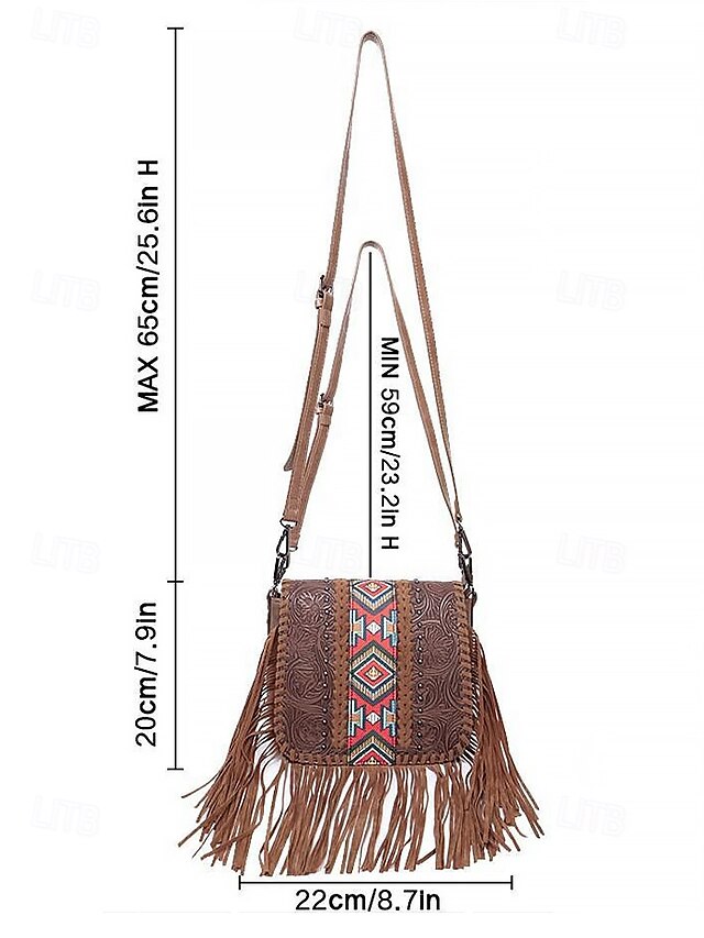 Shoulder Bag Multi-Pocket Faux Leather Crossbody